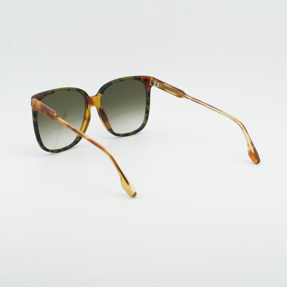 Victoria Beckham VB610SCB 225 Sunglasses Havana Square Frame, Green Lenses main image 10